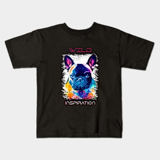 French Bulldog Dog Wild Nature Animal Colors Art Painting Kids T-Shirt